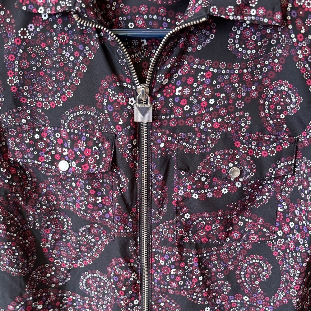 MICHAEL Michael Kors Black and Pink Paisley Jacket Small A049 - Picture 4 of 9